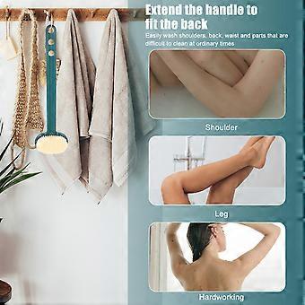 Shower Body Brush Back Scrubber for Bathing with Long Handle Green