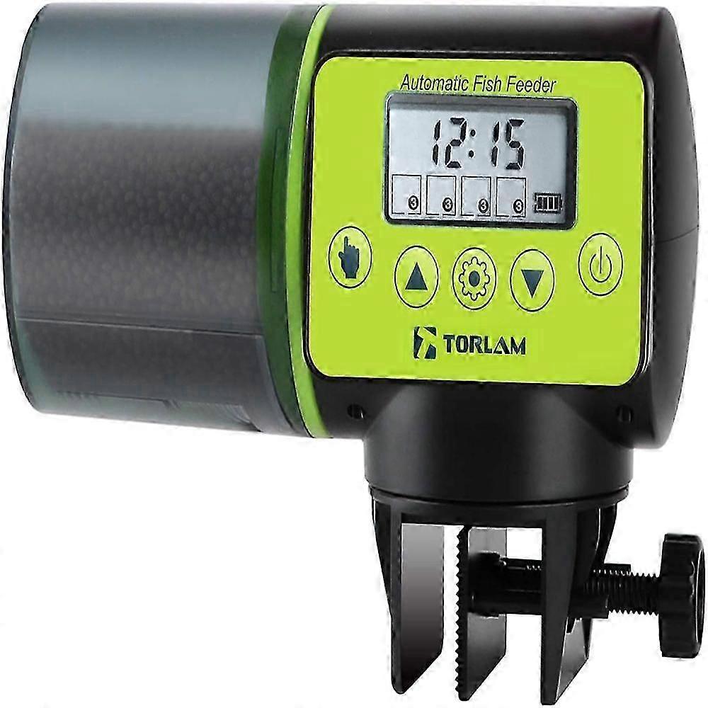 Automatic Pond Fish Feeder Digital Timer Holiday Auto Feed Dispenser