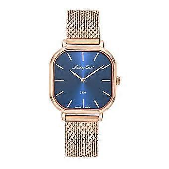 Mathey-Tissot Monsoon Square Rose Goldfarben Edelstahl Blaues Zifferblatt Quarz D7917PBU Damenuhr