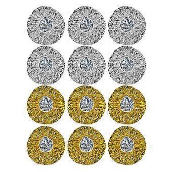 Bonnets de protection du cuir chevelu pour le traitement des cheveux, avec 12 bonnets en aluminium