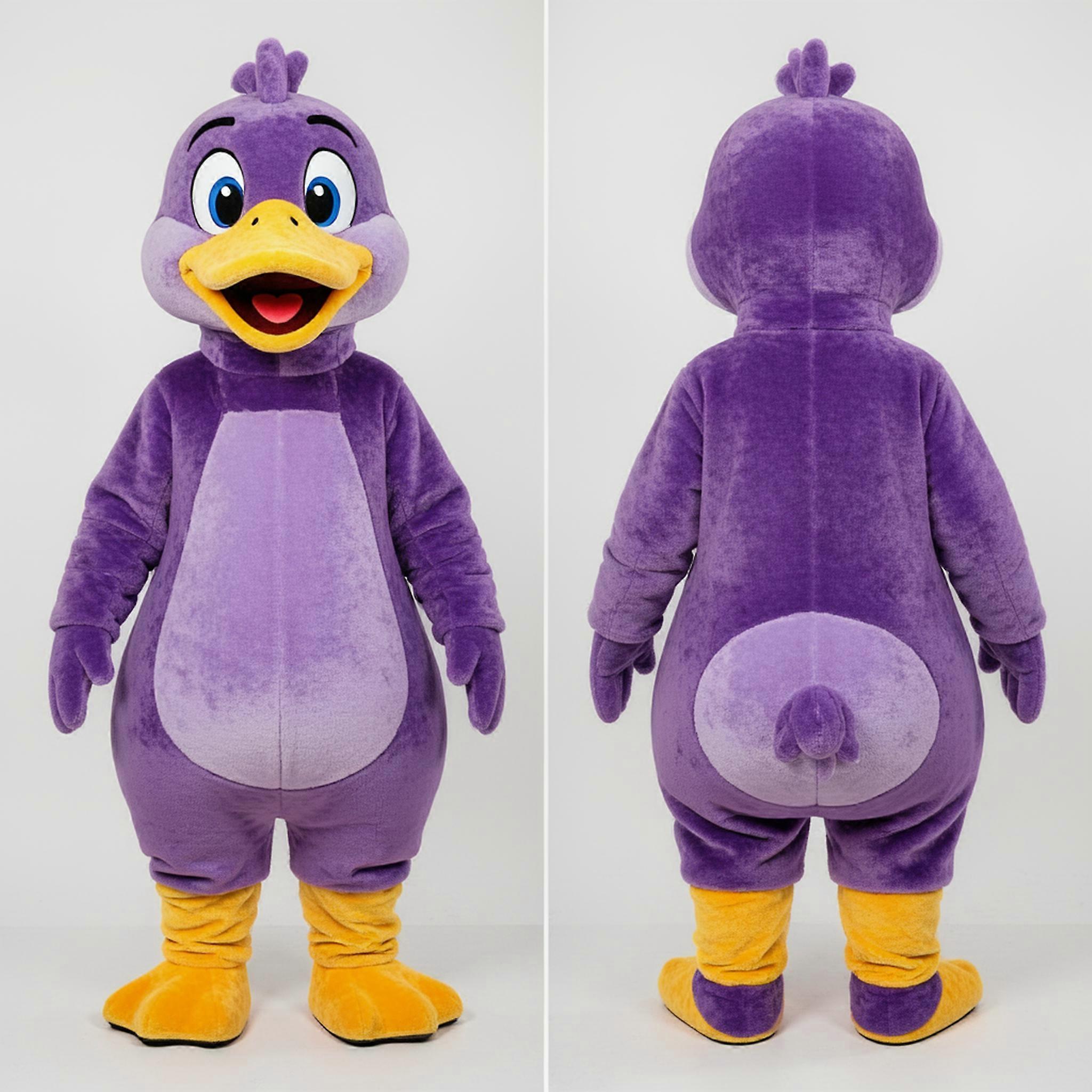 MASTICOT Purple Cartoon Goose Mascot