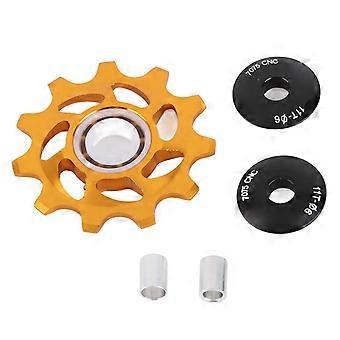 11T Bike Wheel Pulley Rear Derailleur Pulley for Mountain Bike Replacement Parts(Gold)