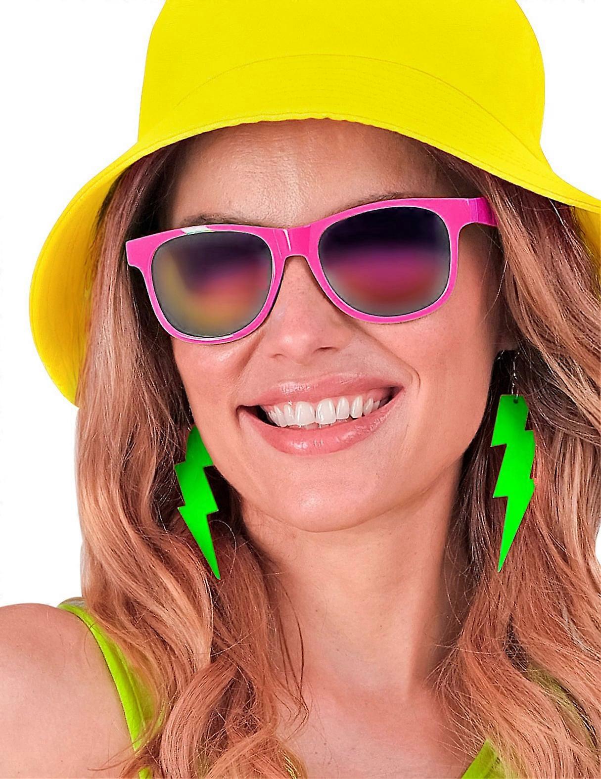 Neon green lightning earrings