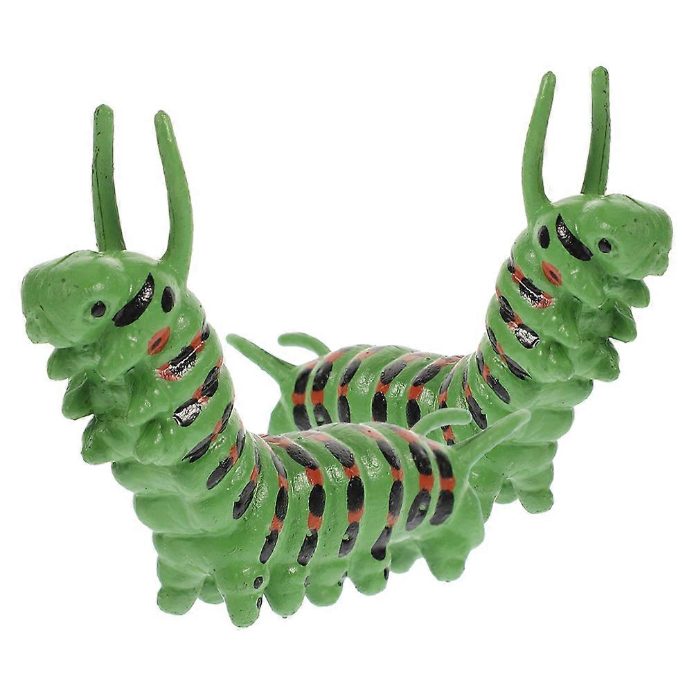 Simulation Caterpillar Figurine for Decoration 4Pcs Plastic Model
