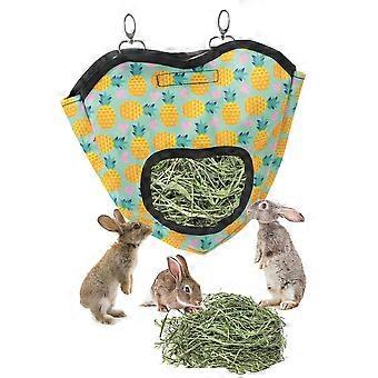 Pet hay bags for rabbits, hay feeding bags, hanging feeding bags for guinea pigs and chinchillas, hay bags with single holes, pineapple1063