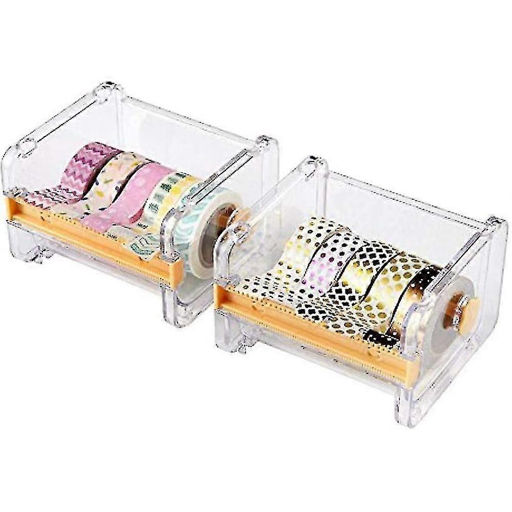 Child-Safe Washi Tape Dispenser, Stackable Transparent Desktop Accessory
