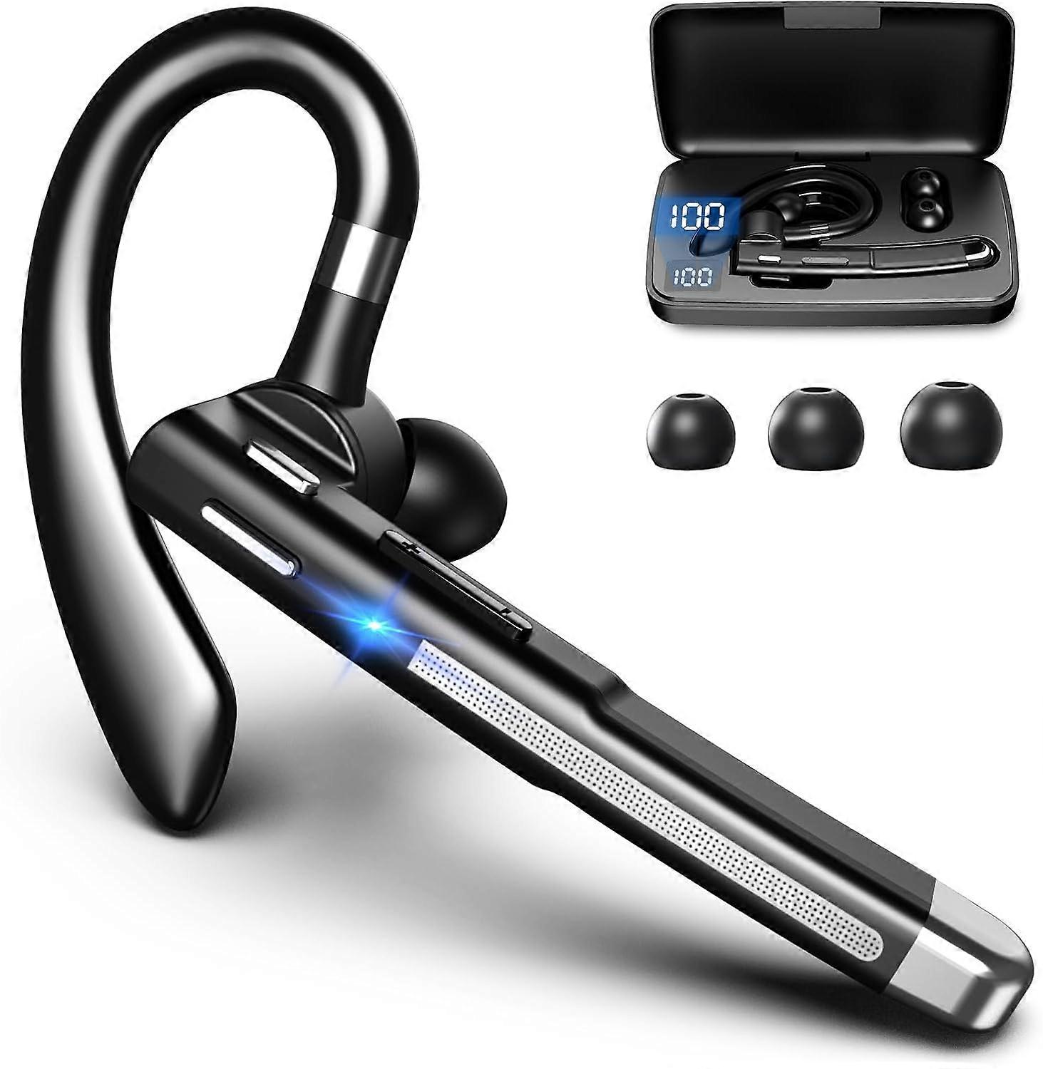 Bluetooth Headset with Microphone, Wireless Earpiece for Work & Driving