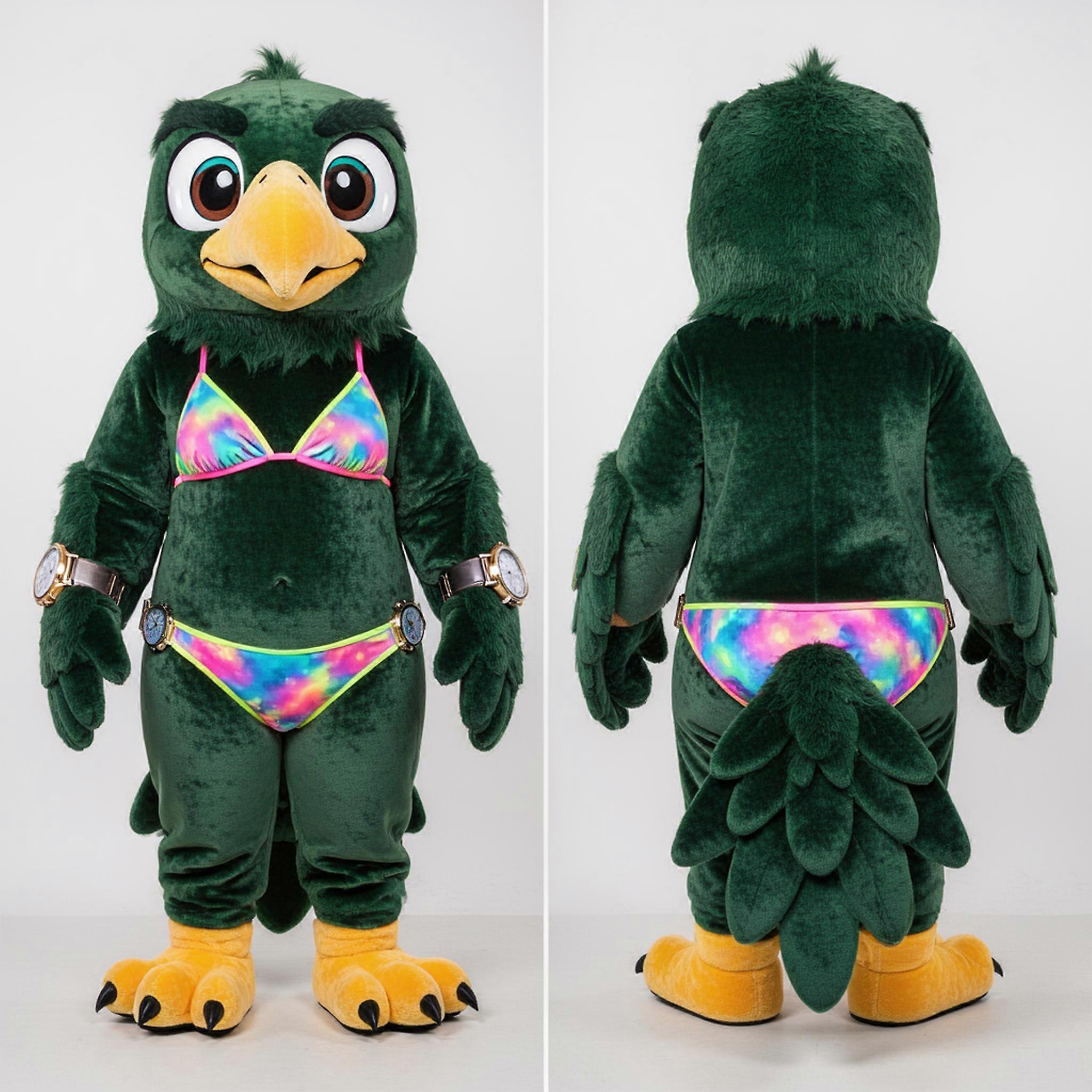 MASTICOT Forest Green Velvety Haasts Eagle Mascot