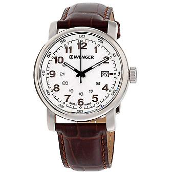 Wenger urban klassische Schweizer Quarz Analog Man Uhr mit Kuhfell Armband 01.1041.114