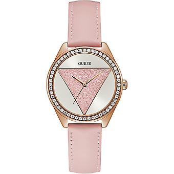 Guess tri glitz Quartz Analog Woman Watch with Cowskin Bracelet W0884L6
