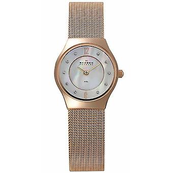 Skagen Grenen Quartz Analog Women's Watch with 233XSRR Gold Plated Stainless Steel Bracelet