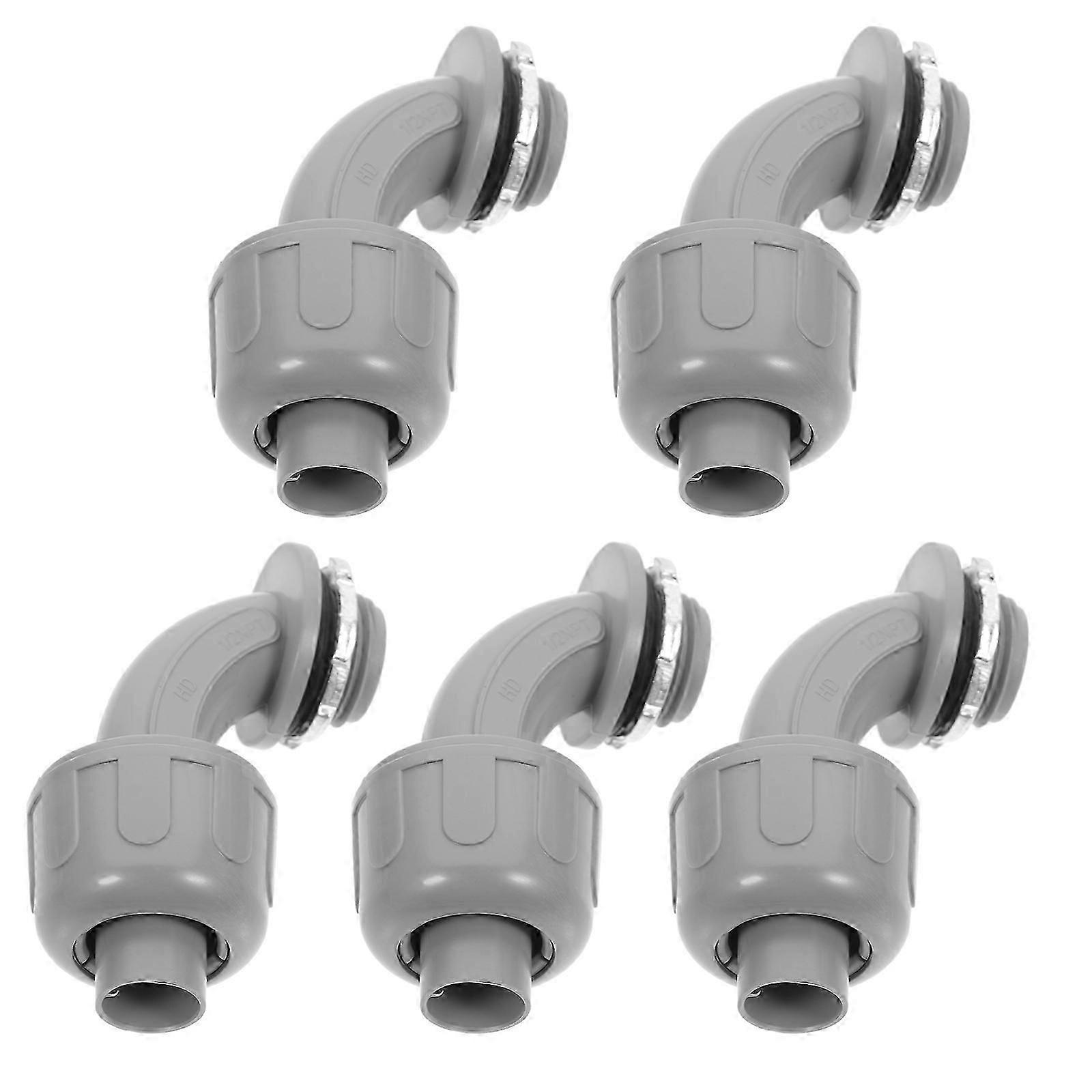5Pcs Electrical Conduit Waterproof Angle Fitting for Pipe Grey PVC