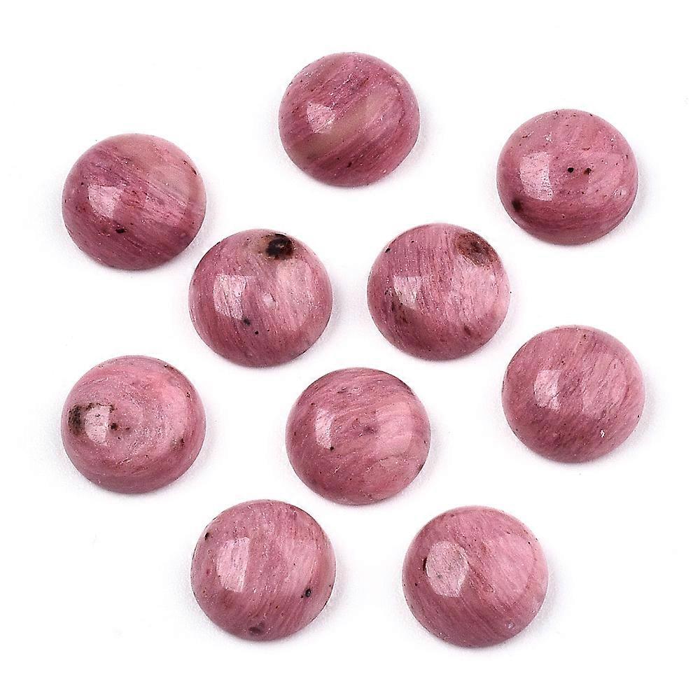 5pcs Rhodochrosite Cabochons Half Round/Dome 8x3~4mm