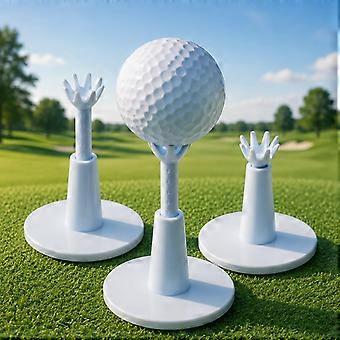 Set van 3 Verstelbare Golftees van Kunststof en Rubber, Hoogte Verstelbaar van 5,3 tot 7,4 cm