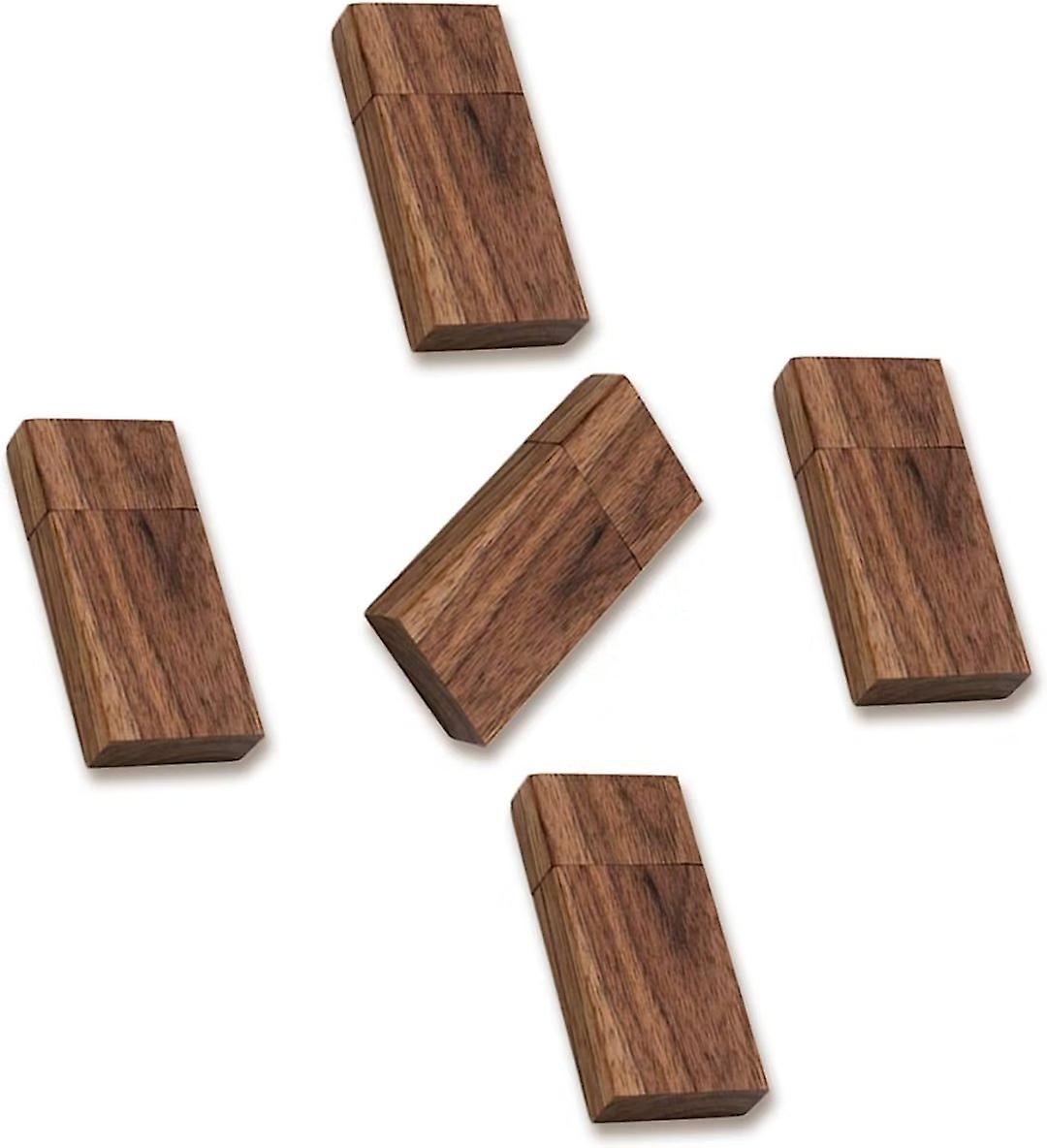 Wood Flash Drives 5 Pack,rectangle Walnut Wooden Usb Drive 1gb Usb2.0 Thumb Drive Memory Stick Jump Drive For Backup Picturs/videos Ideal Gift (5pack