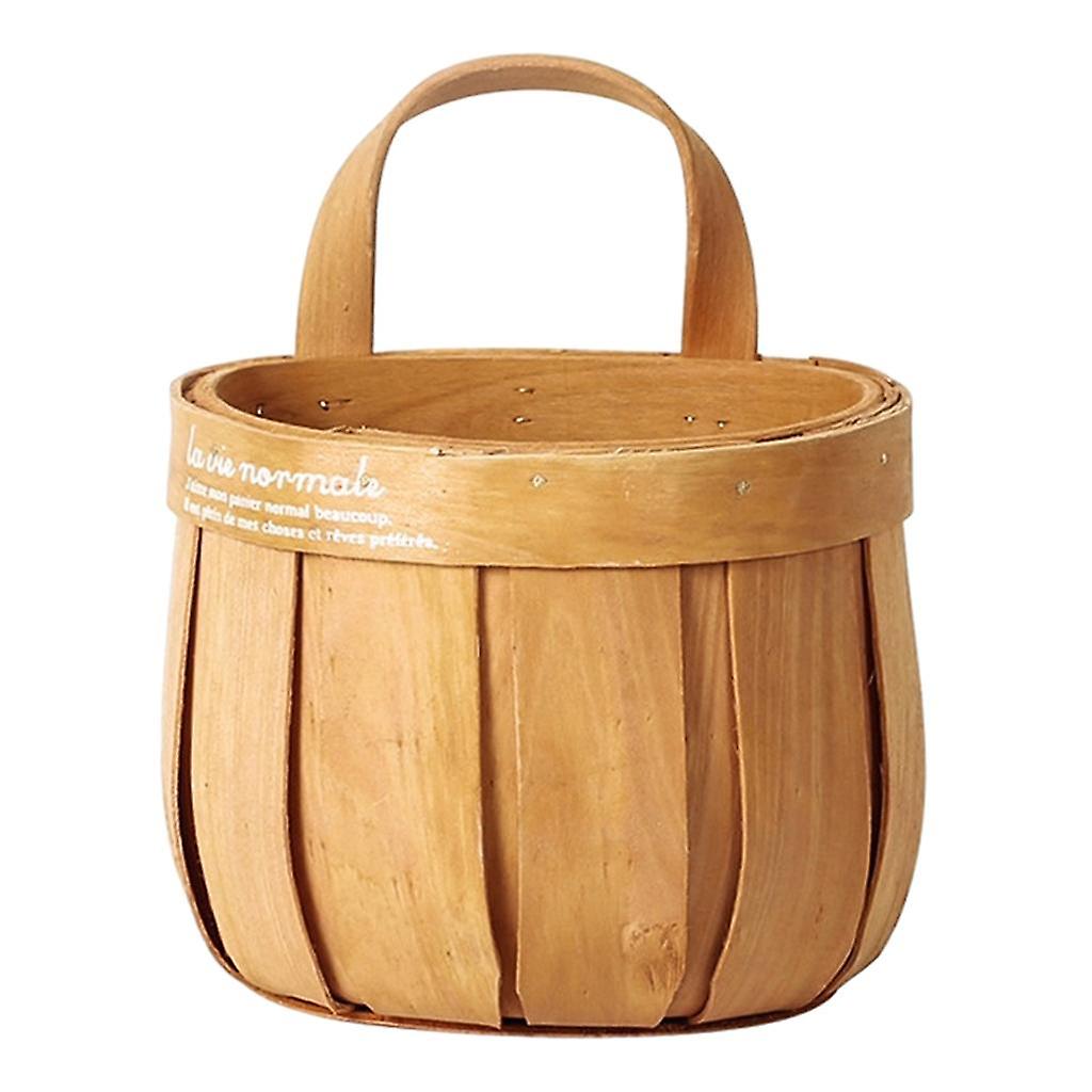 Woven Storage Basket Hanging Laundry Basket Flower Container Storage Bin B