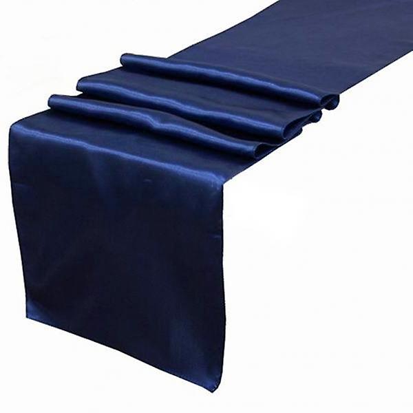 7x30 * 275cm Satin Plain Damask Table Runner Home Party Venue Dekorok-Navy Blue