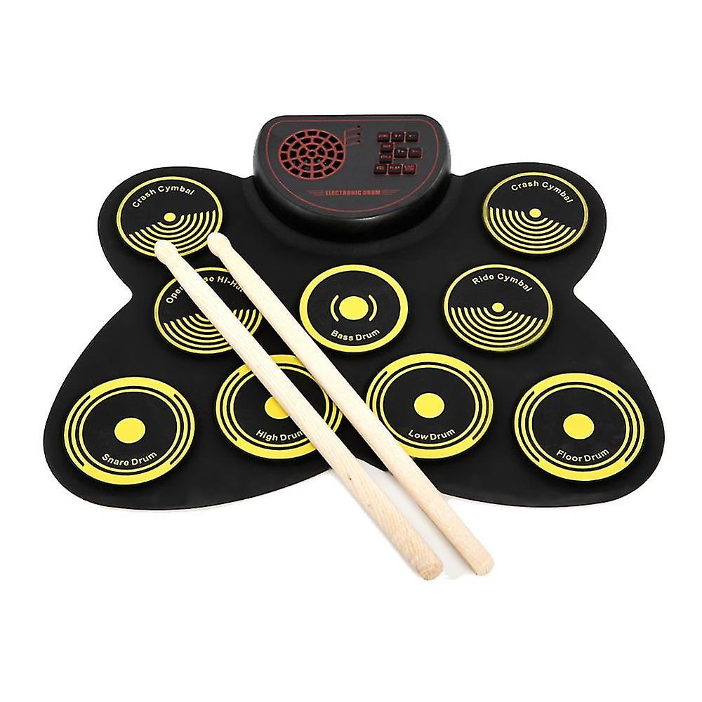 Electronic Drum Set,9 With Headphone Jack, Roll-up Machine -in Speaker,for Kids