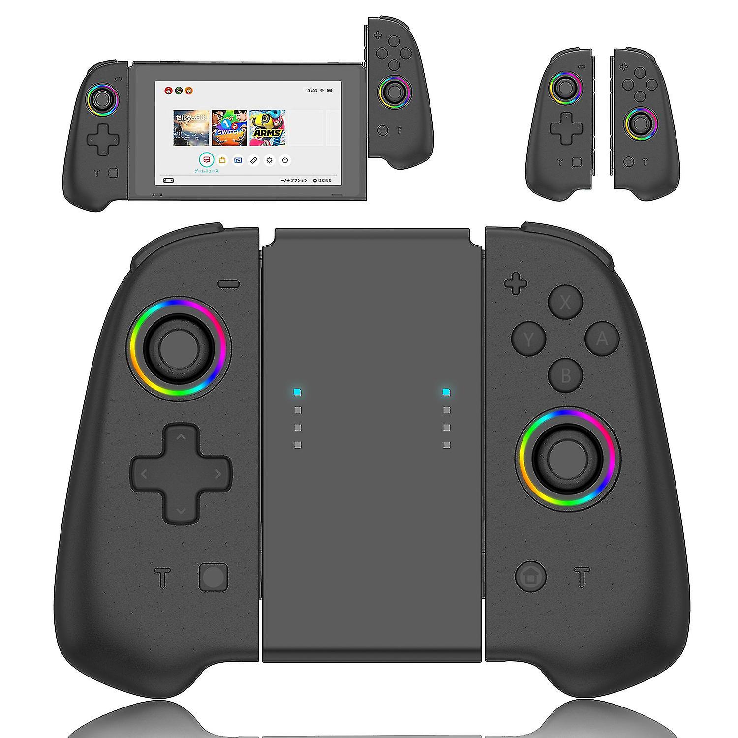 スイッチジョイパッドコントローラー用nsワイヤレスゲームパッドカラフルなライトでウェイクアップゲームハンドルニンテンドースイッチアクセサリー用