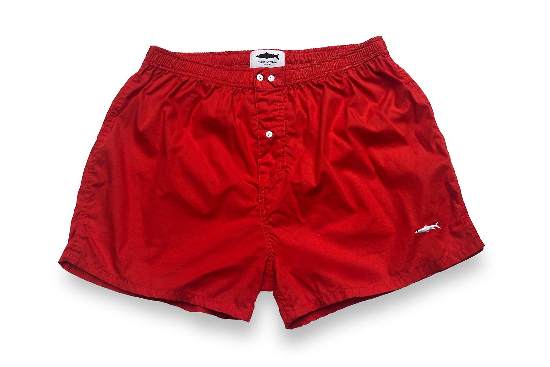 Red Cotton Boxer Shorts