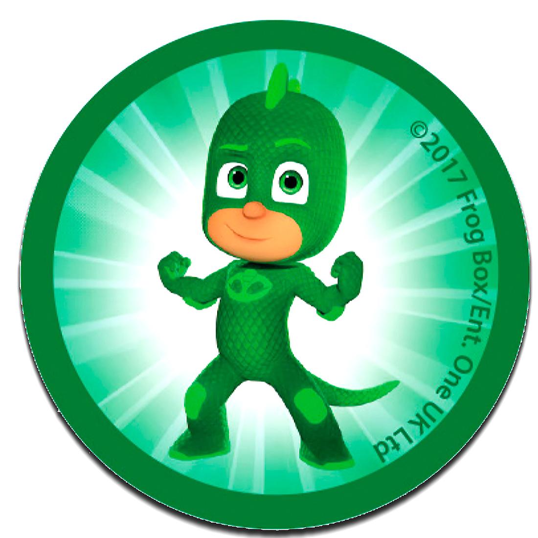 Patch / iron-on patch - PJ MASKS Pyjama Heroes GEKKO Disney - green - 6.2 x 6.2 cm - Iron-on patches