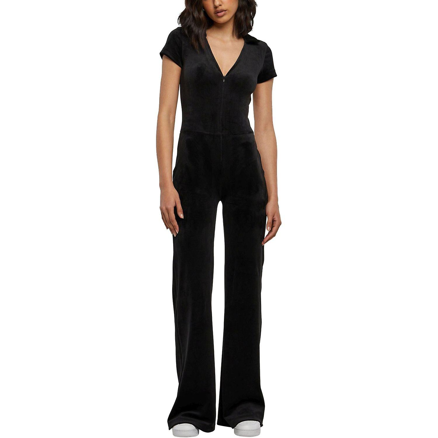 Urban Classics Ladies - Velvet Jumpsuit black