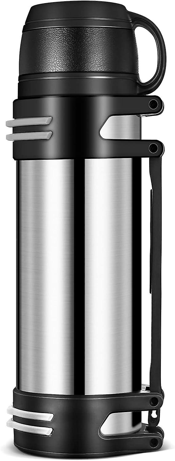 AURA Vacuum Insulated Bottle 1.5 L, for Hot Drinks + Coffee Cup Lid with Handle, Travel Flask ,Drink Flasks ,Food Soup Flask