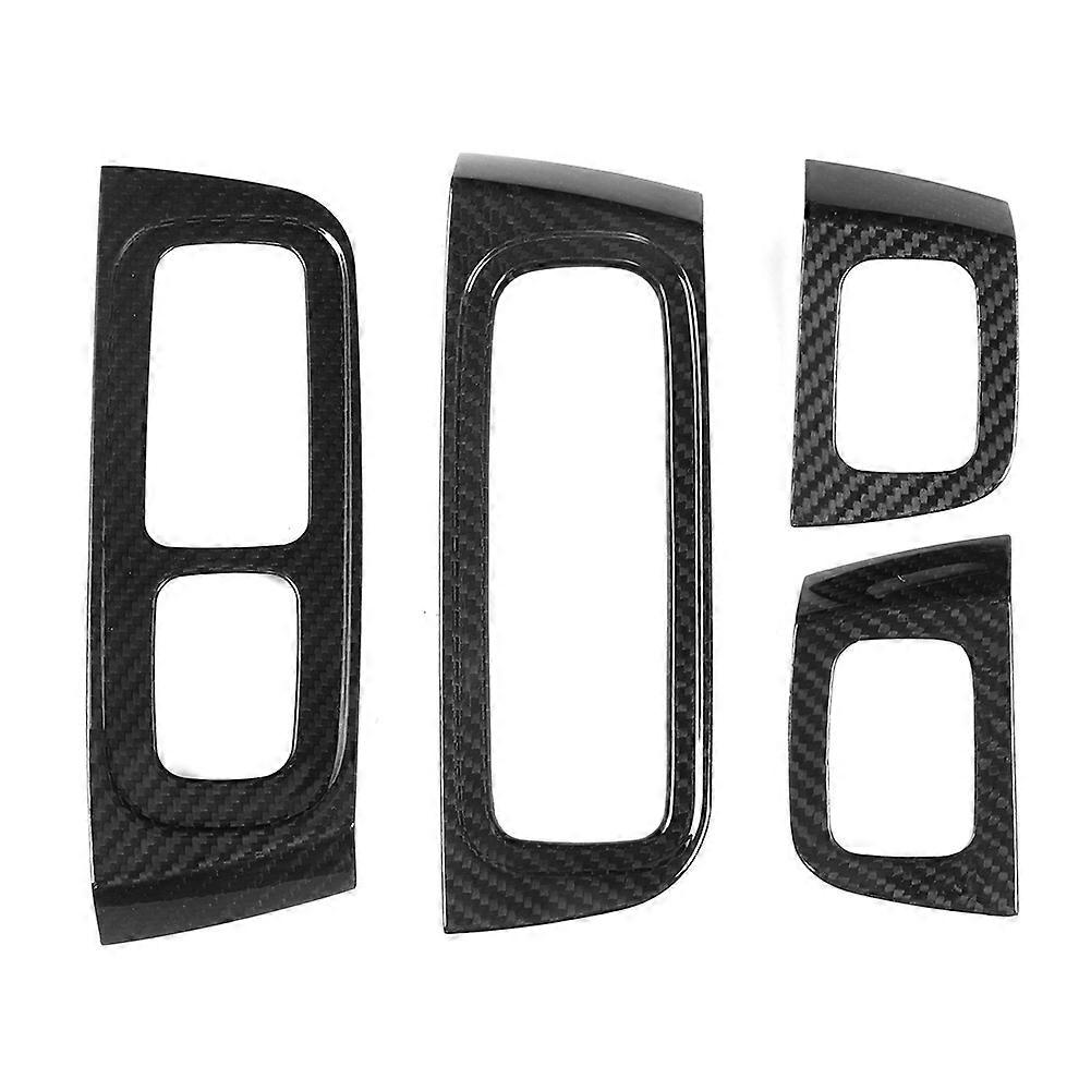 4pcs Real Carbon Fiber Window Lifter Panel Trim Sticker Fits for Panamera 2017‑2020