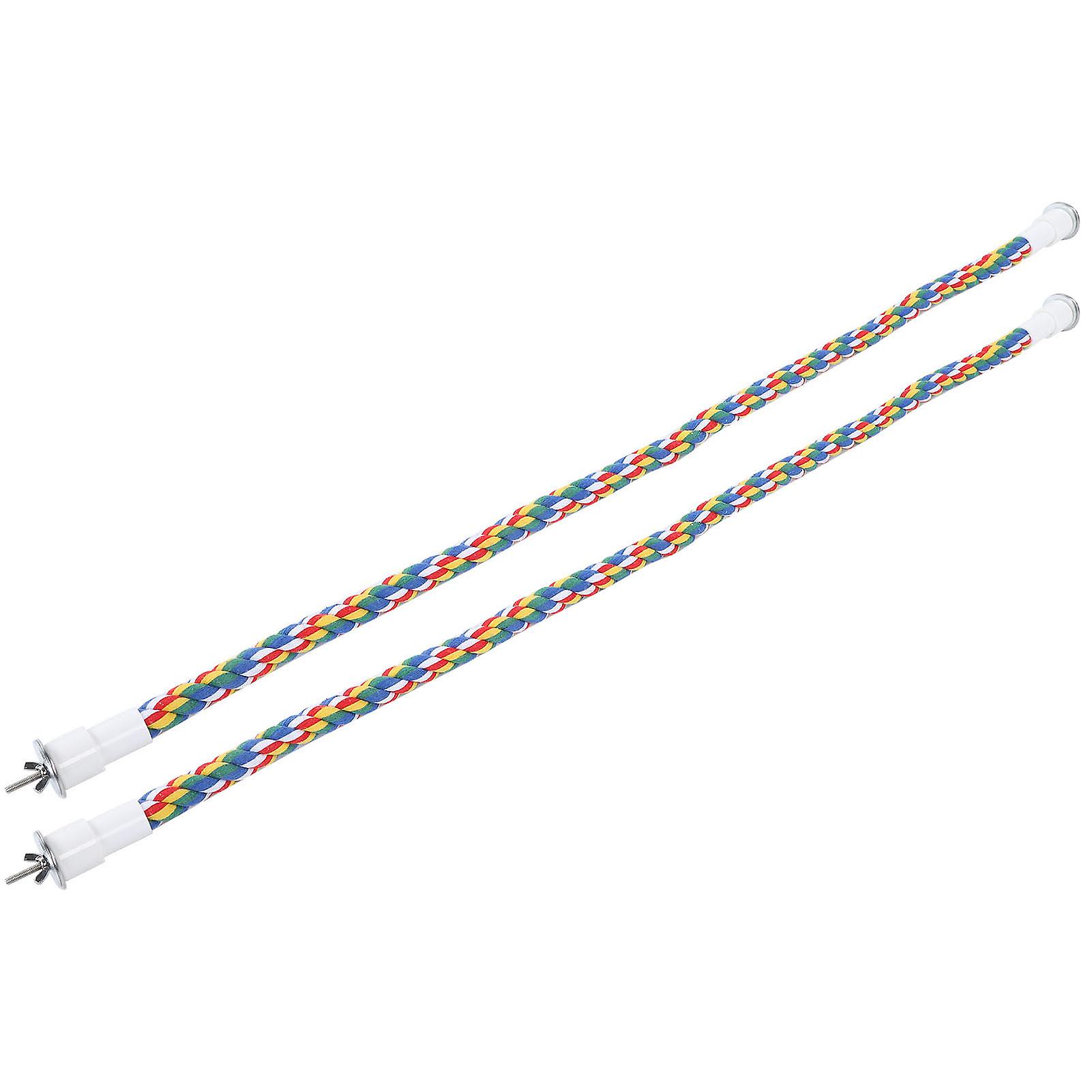 Pack Bird Rope Perches, Brightly Colored Handmade Chew Toy, Parrot Swings, Spiral Stand, 80cm