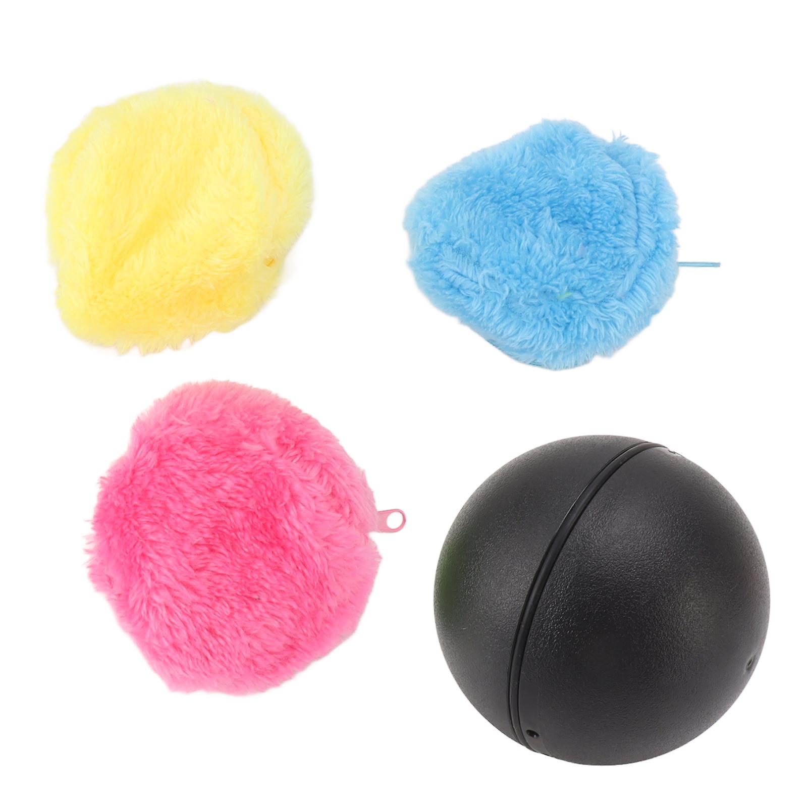 Interactive Rolling Ball Toy for Automatic Floor Cleaning, Attracts Pets' Attention, with Plush Cover