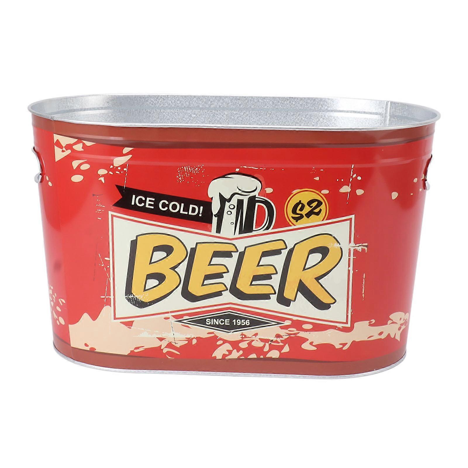 Large Rust-Resistant Printed Ice Bucket for Summer Beverage Chilling