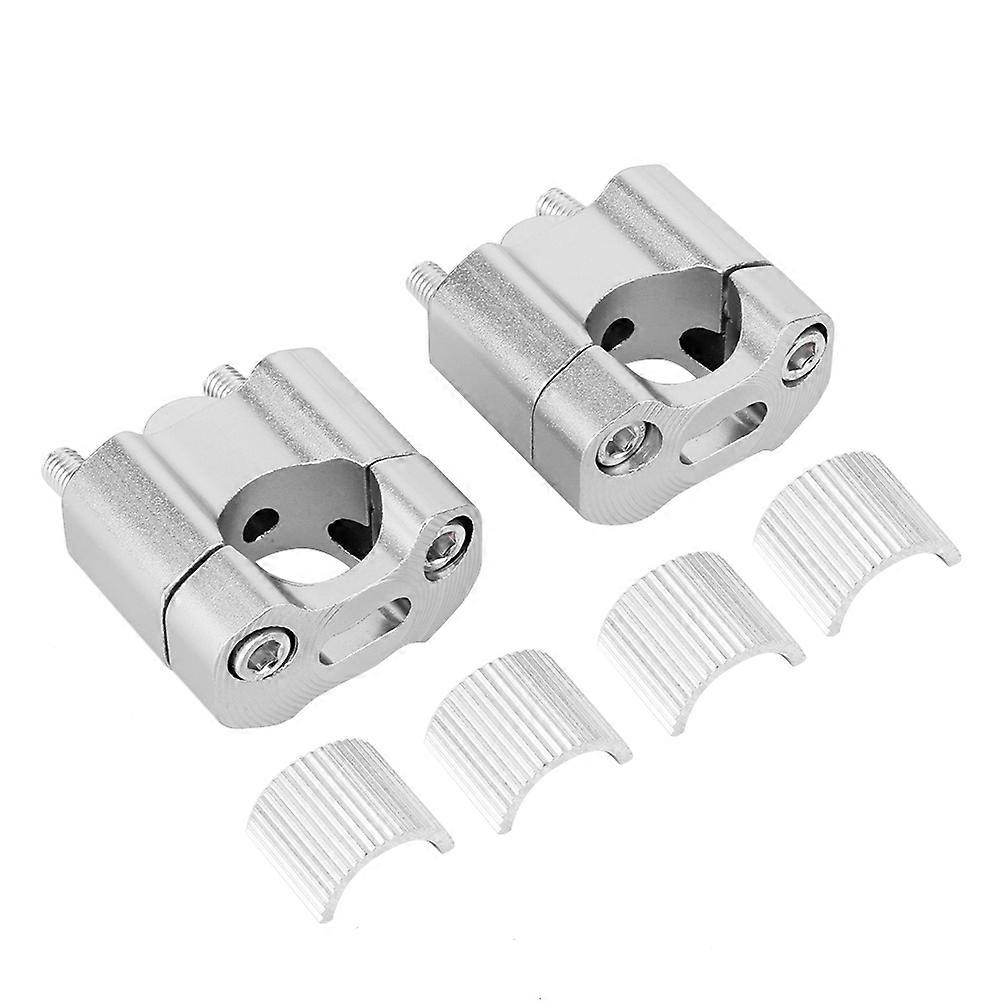 Pair 22mm/28mm 1/8in 7/8in Motorcycle Handlebar Riser Adapter CNC Aluminum AlloySilver