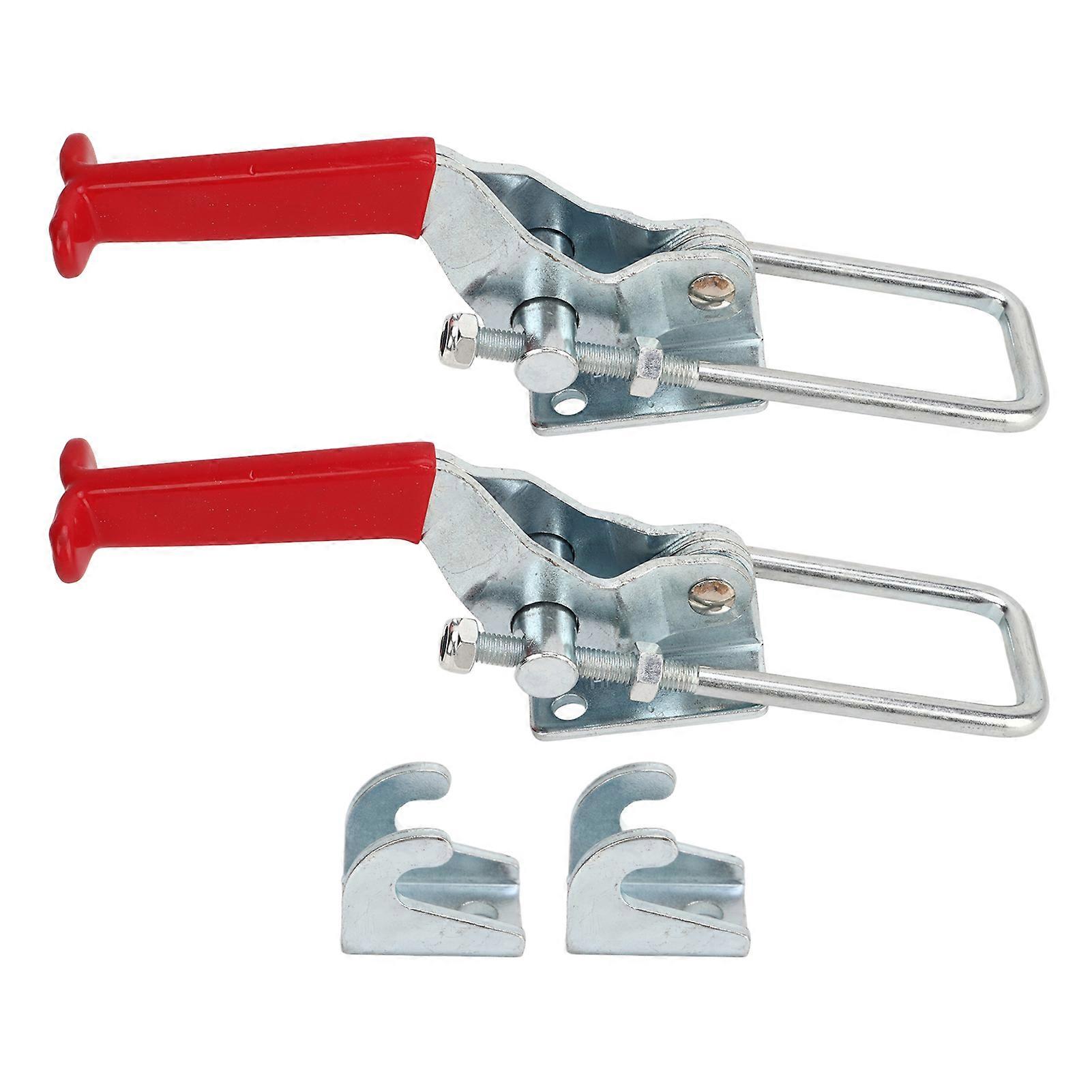 2 Pack 907kg Capacity Heavy Duty Adjustable Self-Locking U-Shaped Toggle Clamps for Trailer RV