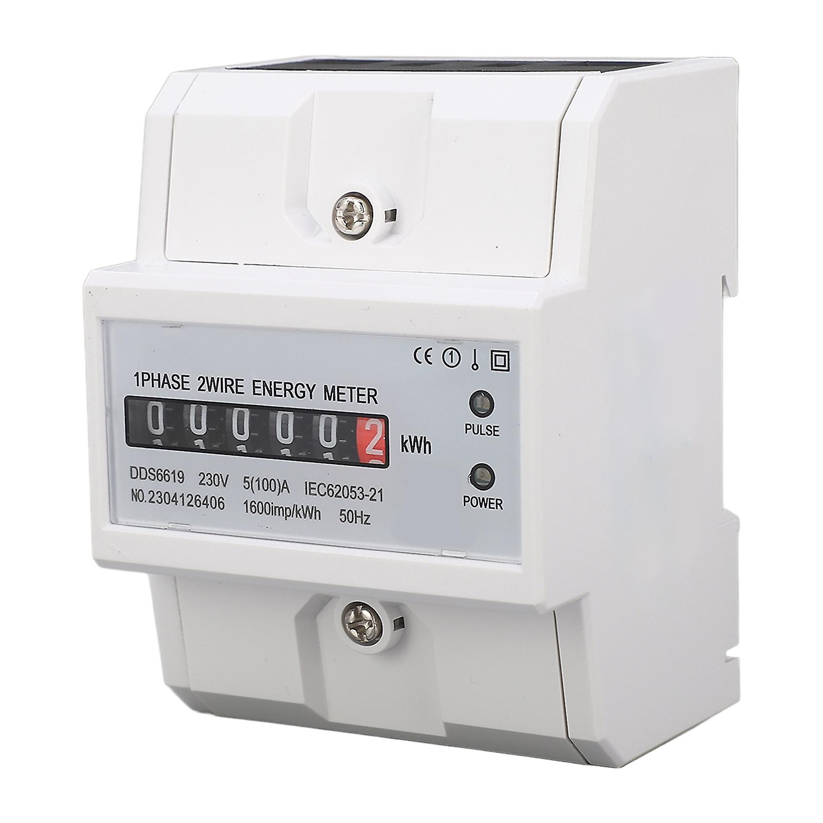 Single Phase Energy Meter Household Multimeter Din Rail Electricity Usage Meter Power Voltmeter
