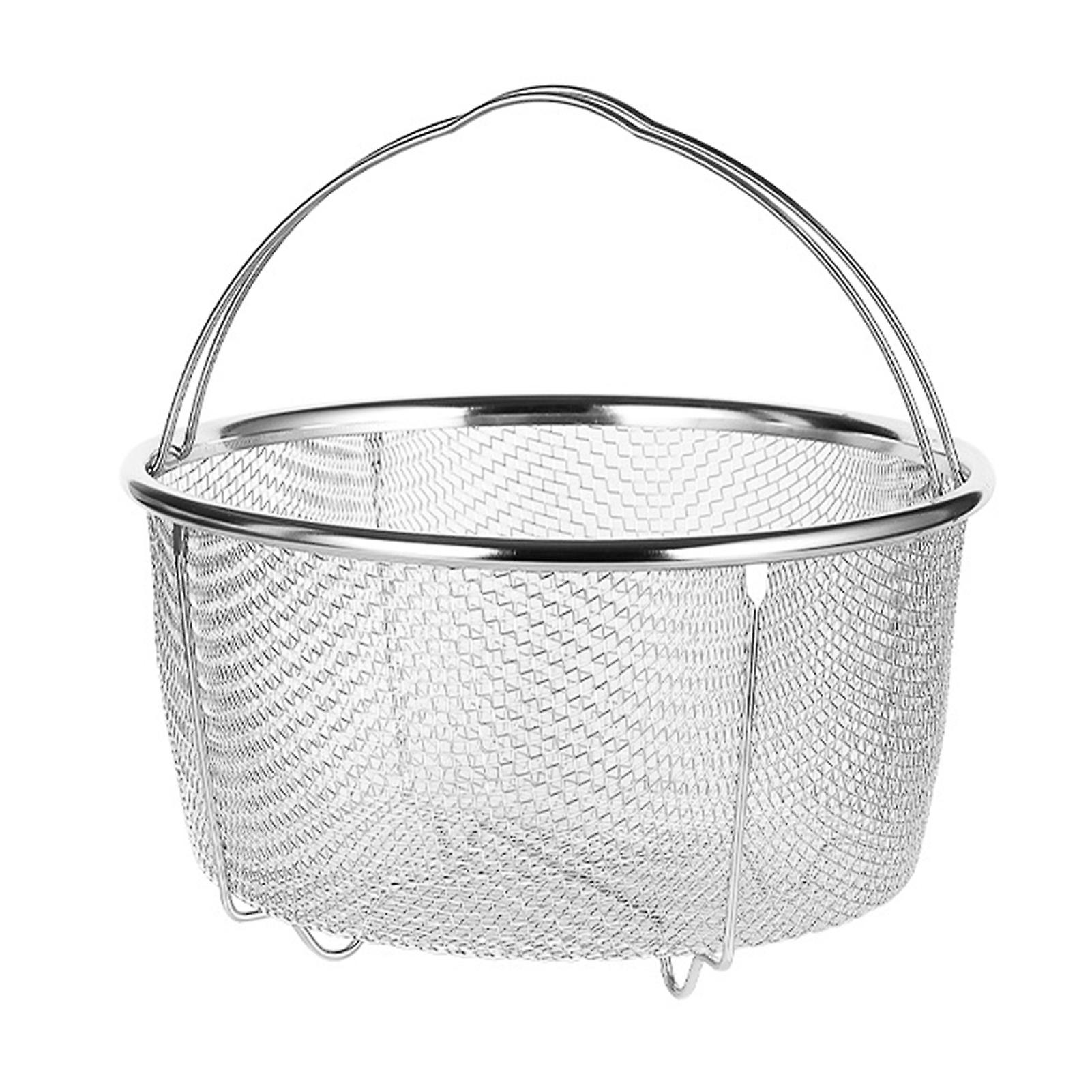 Stainless Steel Mesh Steamer Basket, Comfortable Handles, Heat Resistant, for Kitchen, 20 x 21 cm