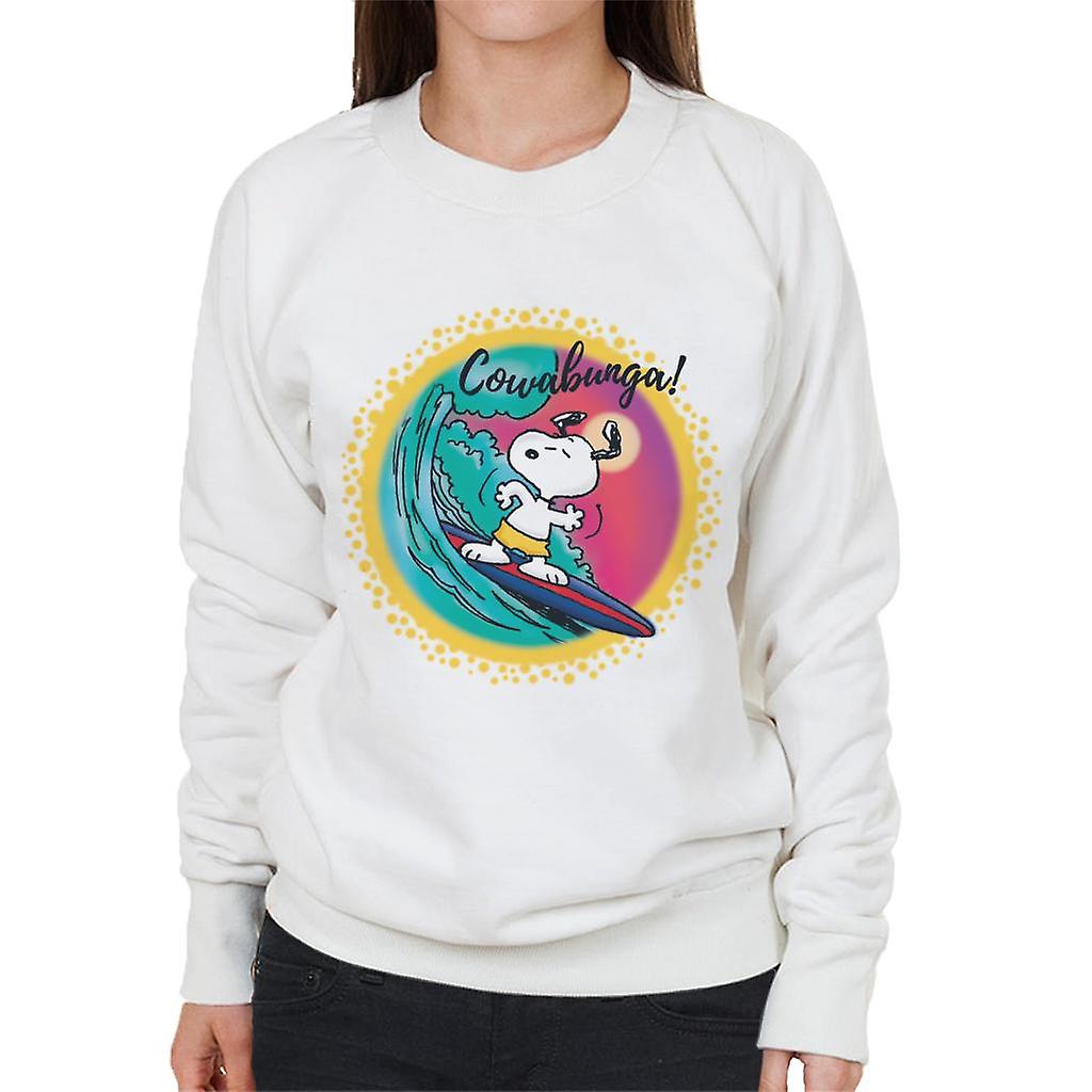 Peanuts Snoopy Surfing Cowabunga Women's Sweatshirt