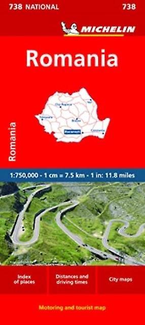 Romania  Michelin National Map 738 by Michelin Paperback Book