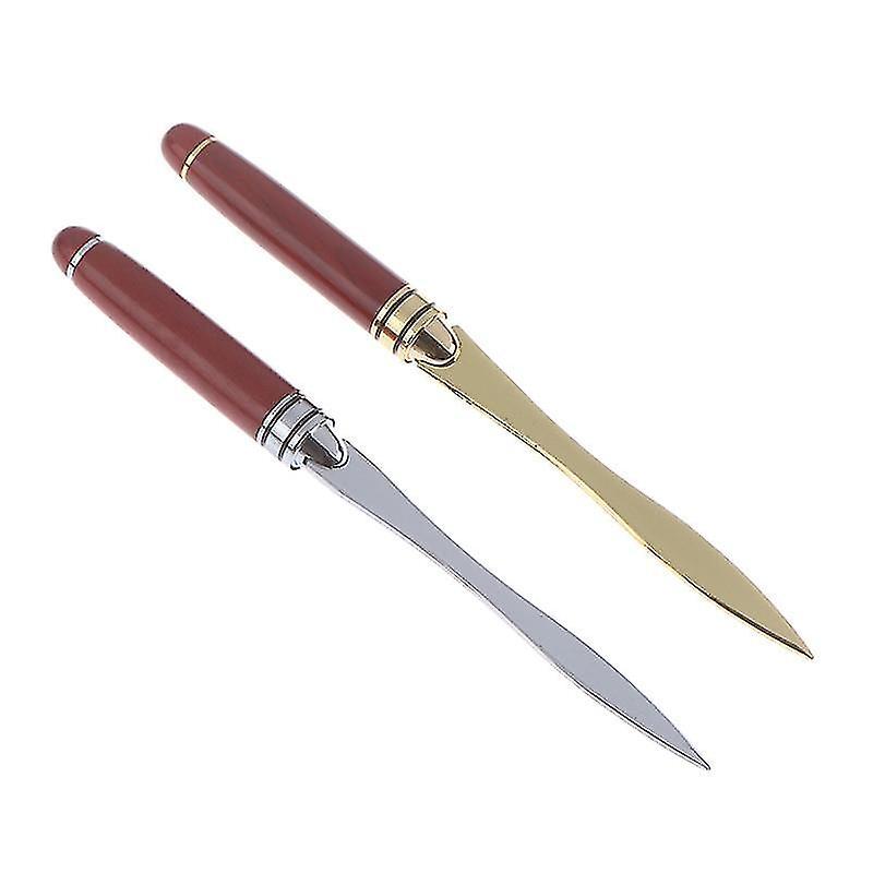 Wooden handle silver Wood H le Letter Opener Stainless Steel Knife Split File Envelopes School