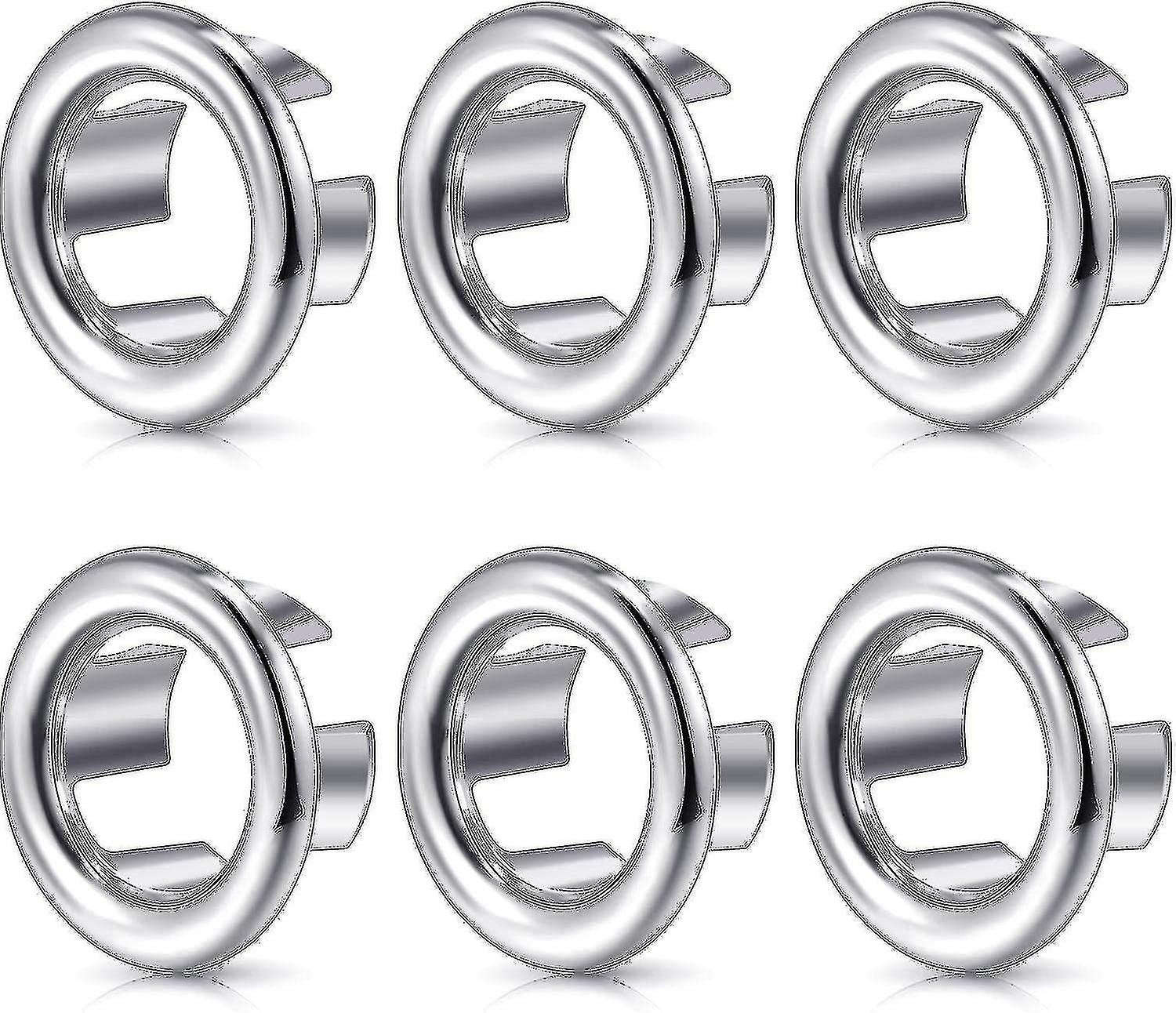 6-Piece Decorative Sink Overflow Rings for Kitchen and Bathroom Sinks