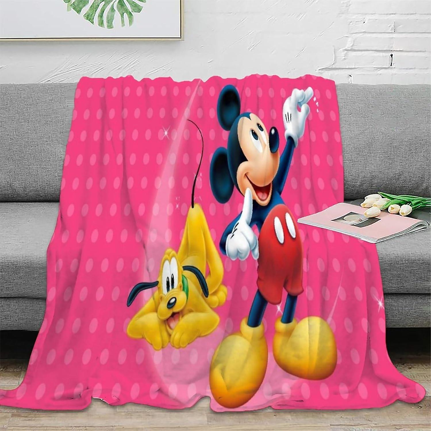 3D Mickey Mouse Blanket Super Ultra Soft Flannel Fleece Blanket Throw Fluffy Warm Cozy Flannel Microfiber Blanket for Bed And Sofa Throw Fit All Seaso