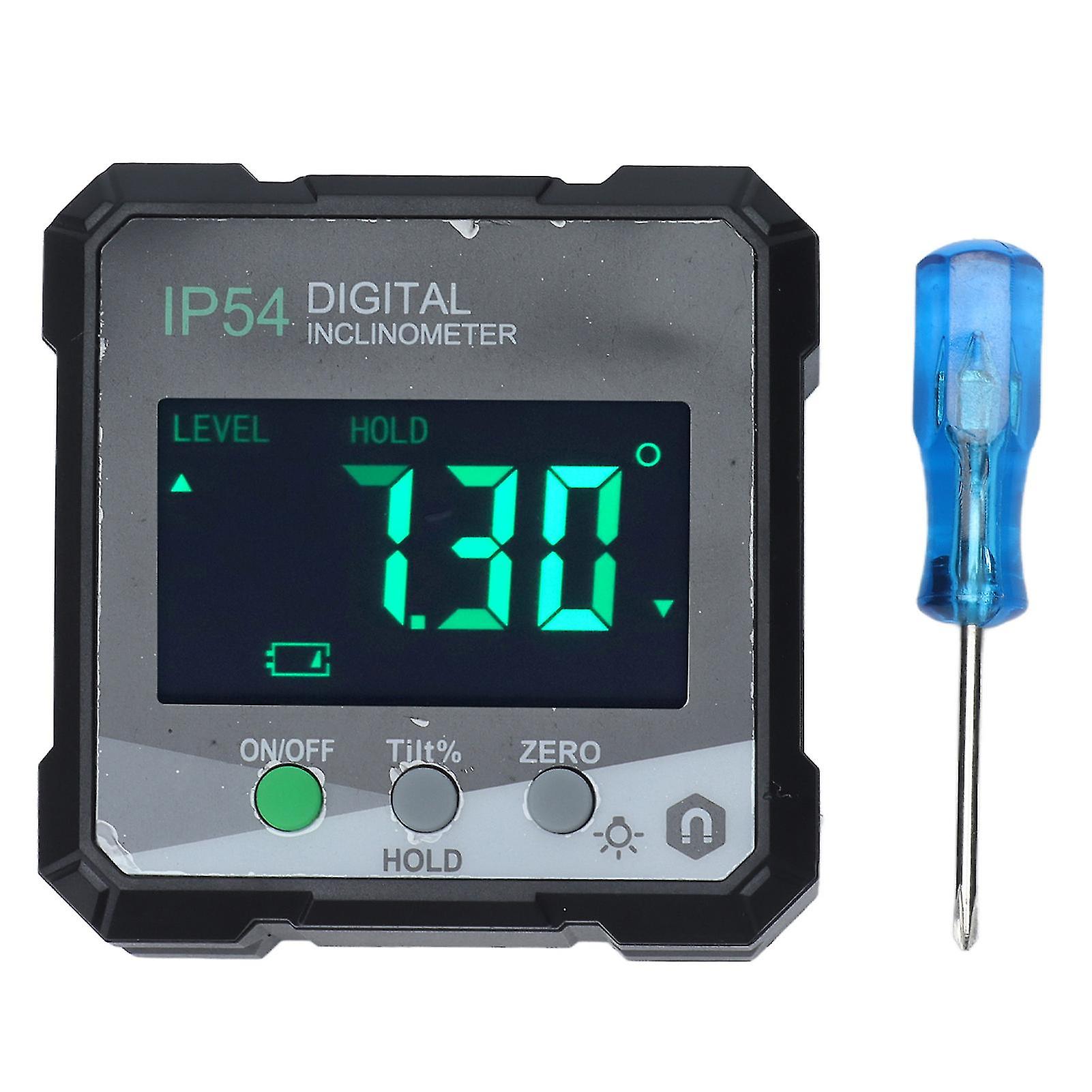 Digital Magnetic Protractor with LCD Display - 4x90 IP54 Bevel Gauge Inclinometer for Precise Angle Measurement