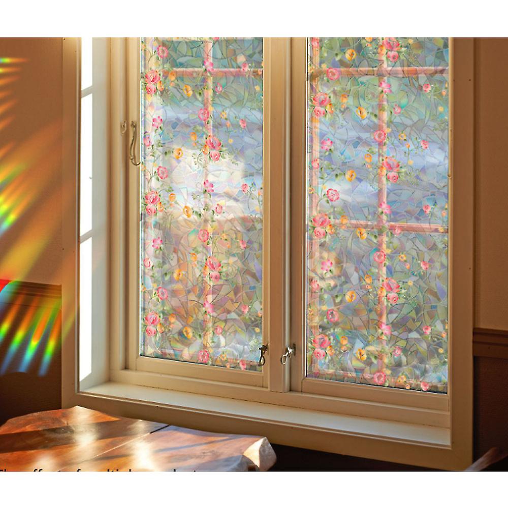Fresh flower colorful window sticker 40*100cm