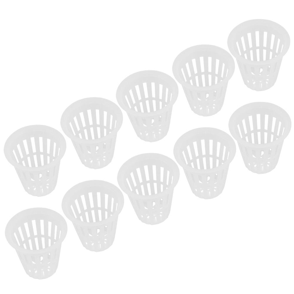 10pcs/Set Durable Safe Plastic Hydroponic Basket Cup for Garden Balcony Planting(White)