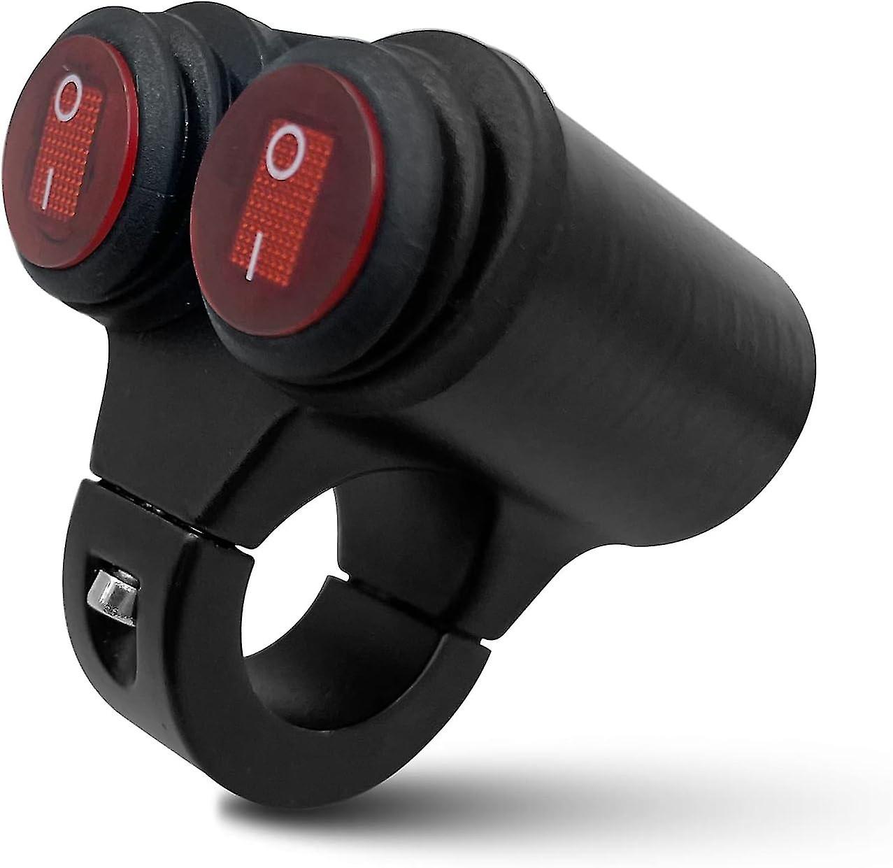 Motorcycle Handlebar Light Switch 7/8" 22mm 12v Waterproof Button Double Knob Control Switch Hazard (hs)