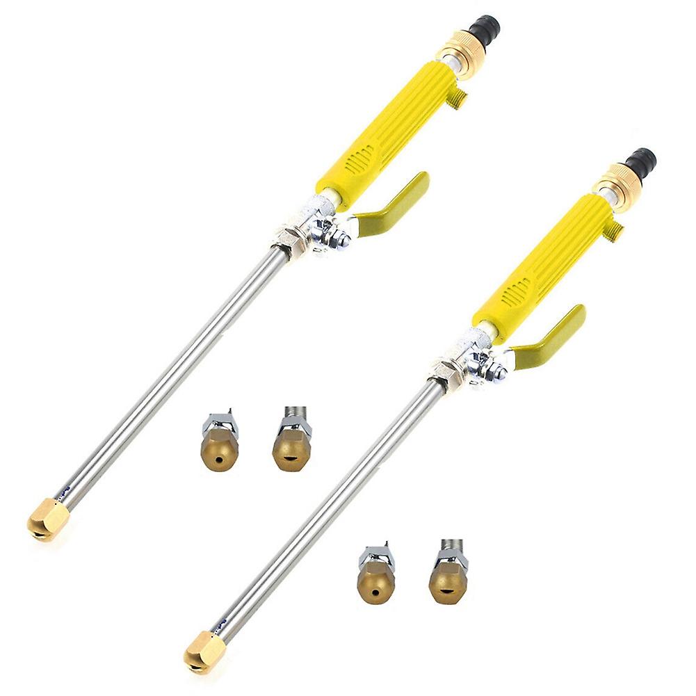 Yellow Garden Hose Power Washer Upgraded Nozzle, High Pressure Water Tool, Equipped with 2 Different Nozzles