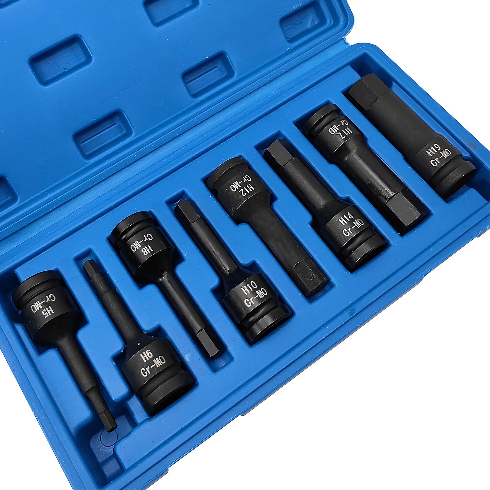 1/2in Drive Allen Wrench Hex Bit Impact Socket Set H5-h19