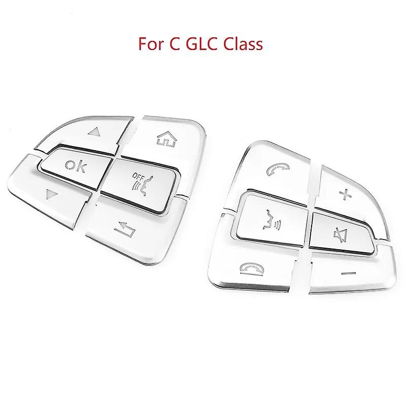 For Mercedes Benz A B C Glc Cla Cls Gle Gls Glk Class Car Abs Chrome Steering Wheel Button Covers Trim