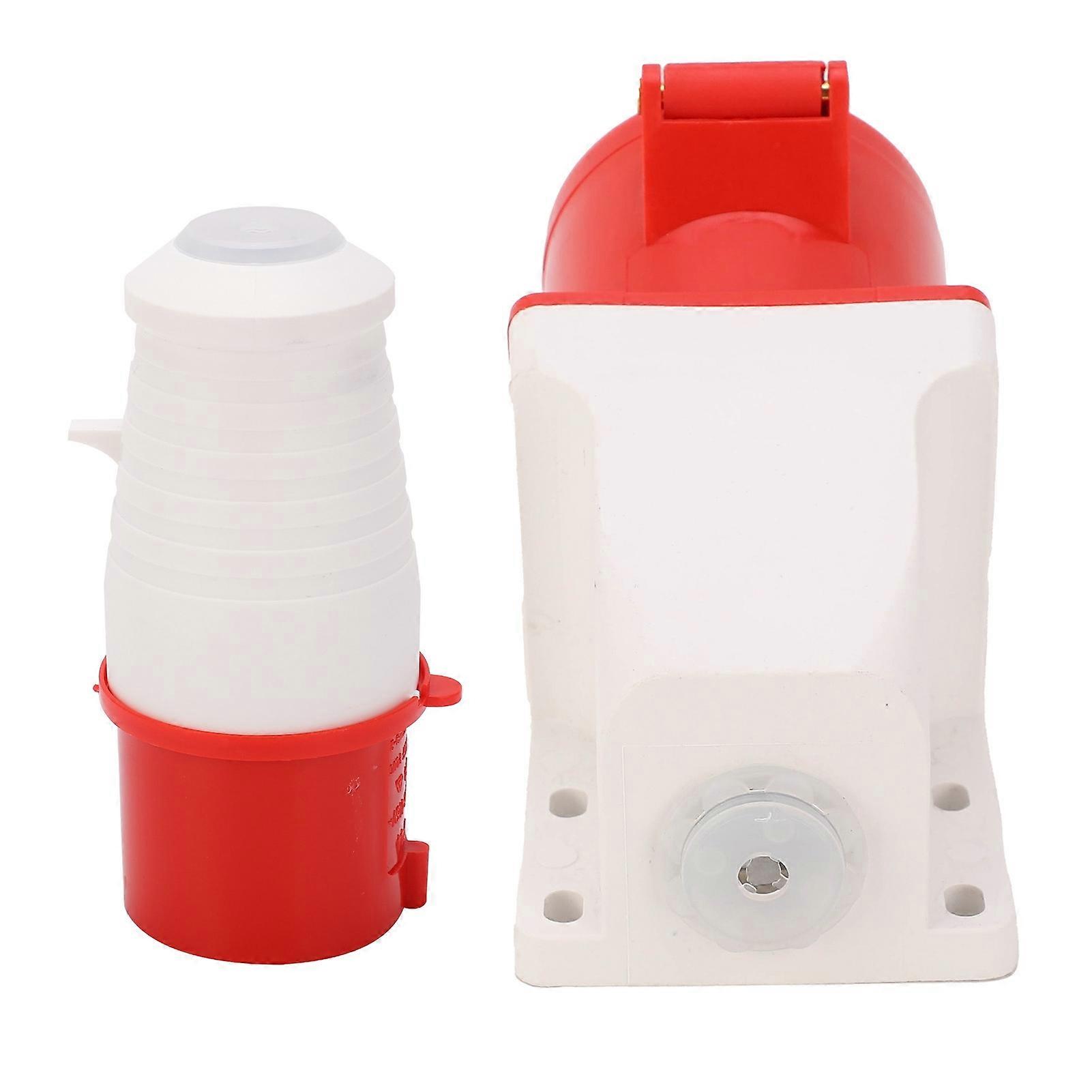 4?Pin Power Plug 3 Phase Industrial Connector Socket Set Surface Mounted 32A AC380V?415V