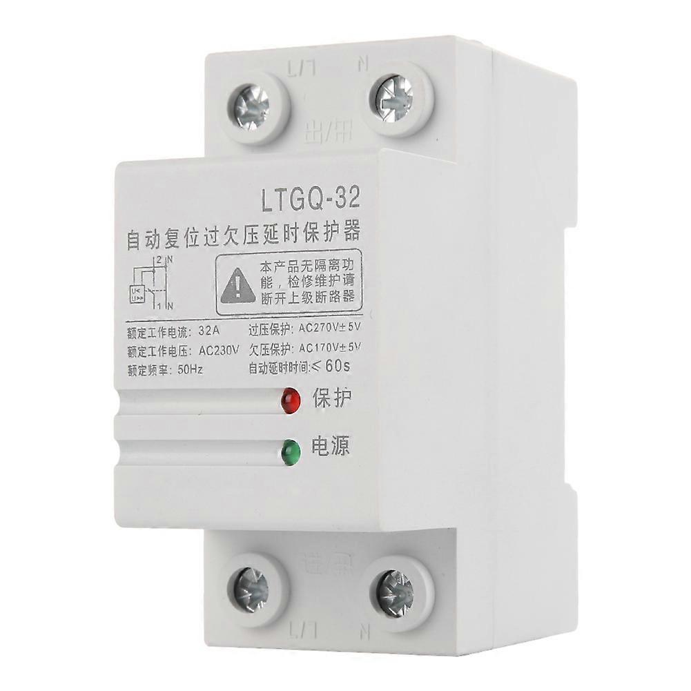 230V Adjustable Automatic Reconnect Over Voltage And Under Voltage Protection Relay 2P32A