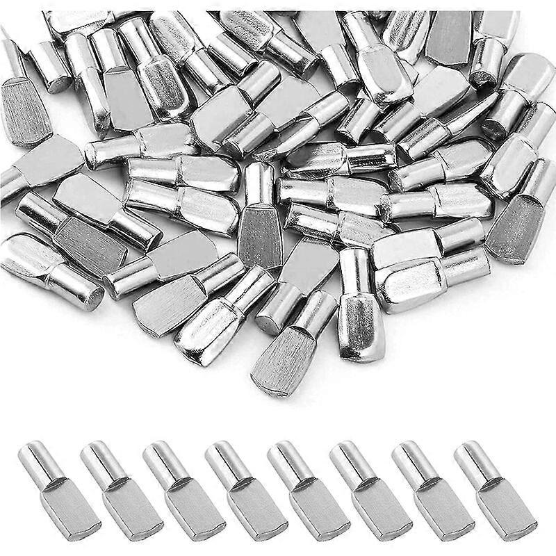 Set of 100 Shelf Cleats for Furniture Pin Pegs Nickel Plated Metal Shelf Support